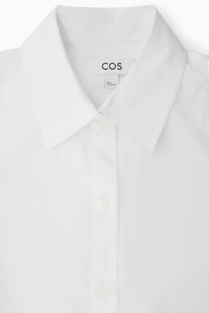 Women's COS Oversized Cotton-Blend Shirts White NZ-71UNFICQV