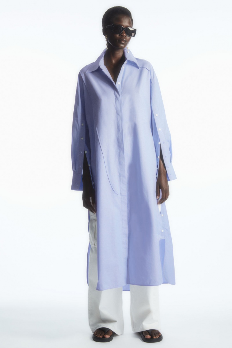 Women's COS Oversized Deconstructed Dress Light Blue NZ-68ONZEXCW