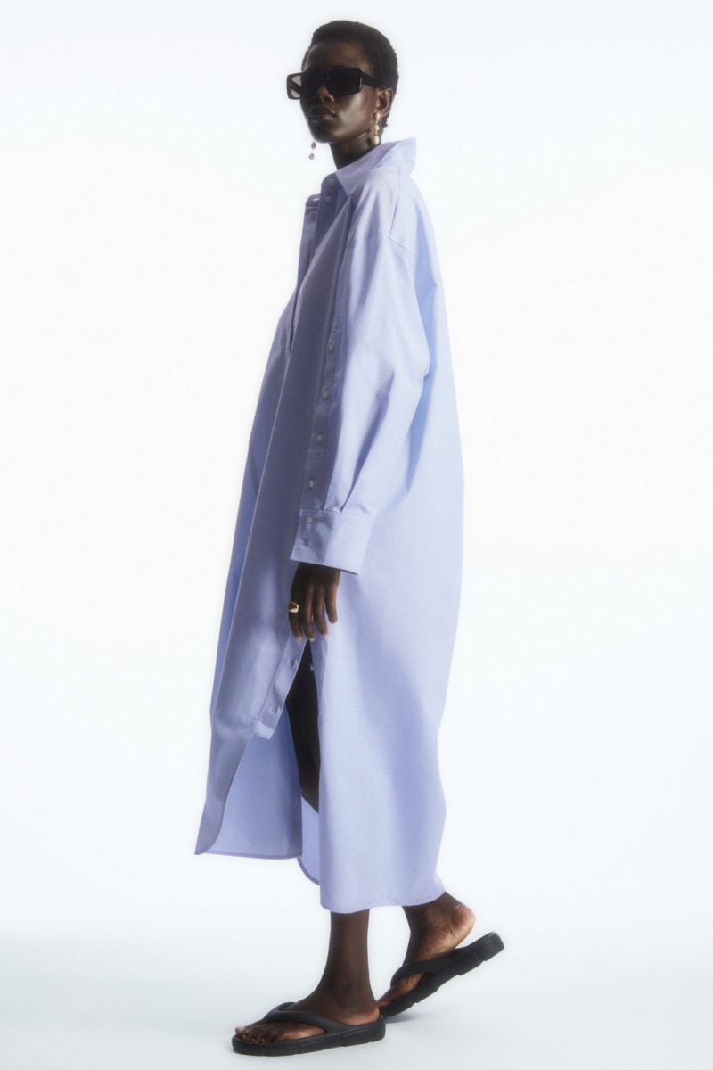 Women's COS Oversized Deconstructed Dress Light Blue NZ-68ONZEXCW
