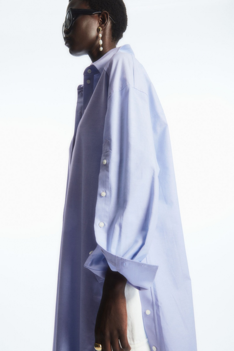 Women's COS Oversized Deconstructed Dress Light Blue NZ-68ONZEXCW