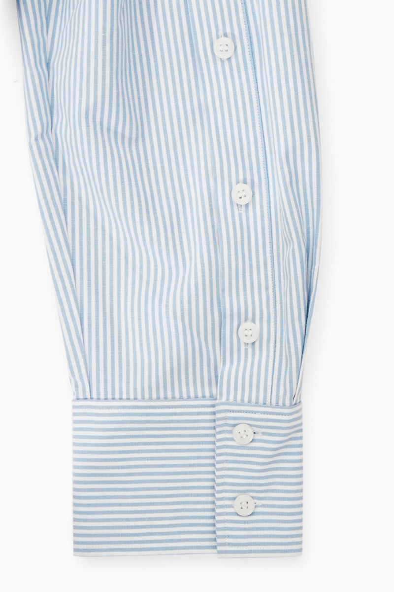 Women's COS Oversized Deconstructed Shirts Light Blue NZ-95NJPTDIQ