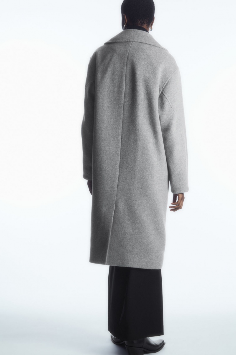 Women's COS Oversized Double-Breasted Wool Coats Grey NZ-58YKFPUWI