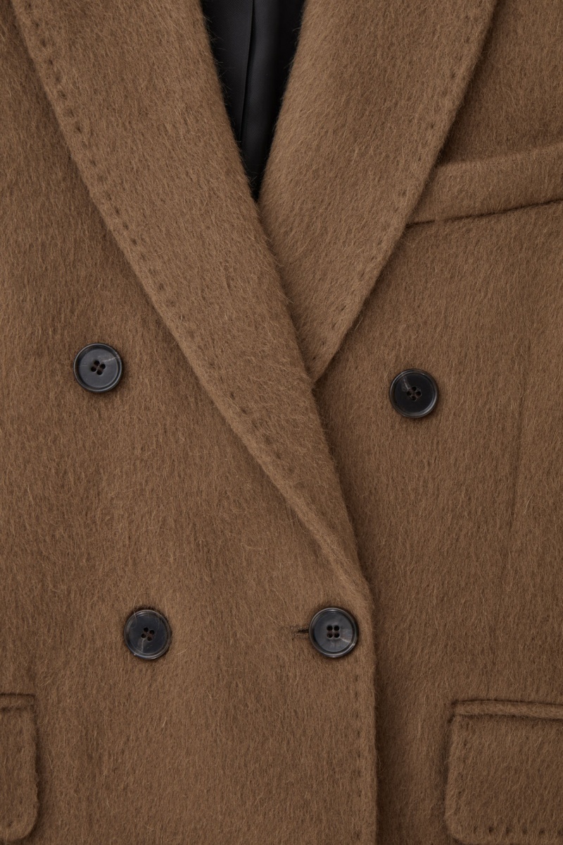Women's COS Oversized Double-Breasted Wool Coats Brown NZ-08CKJIPZX