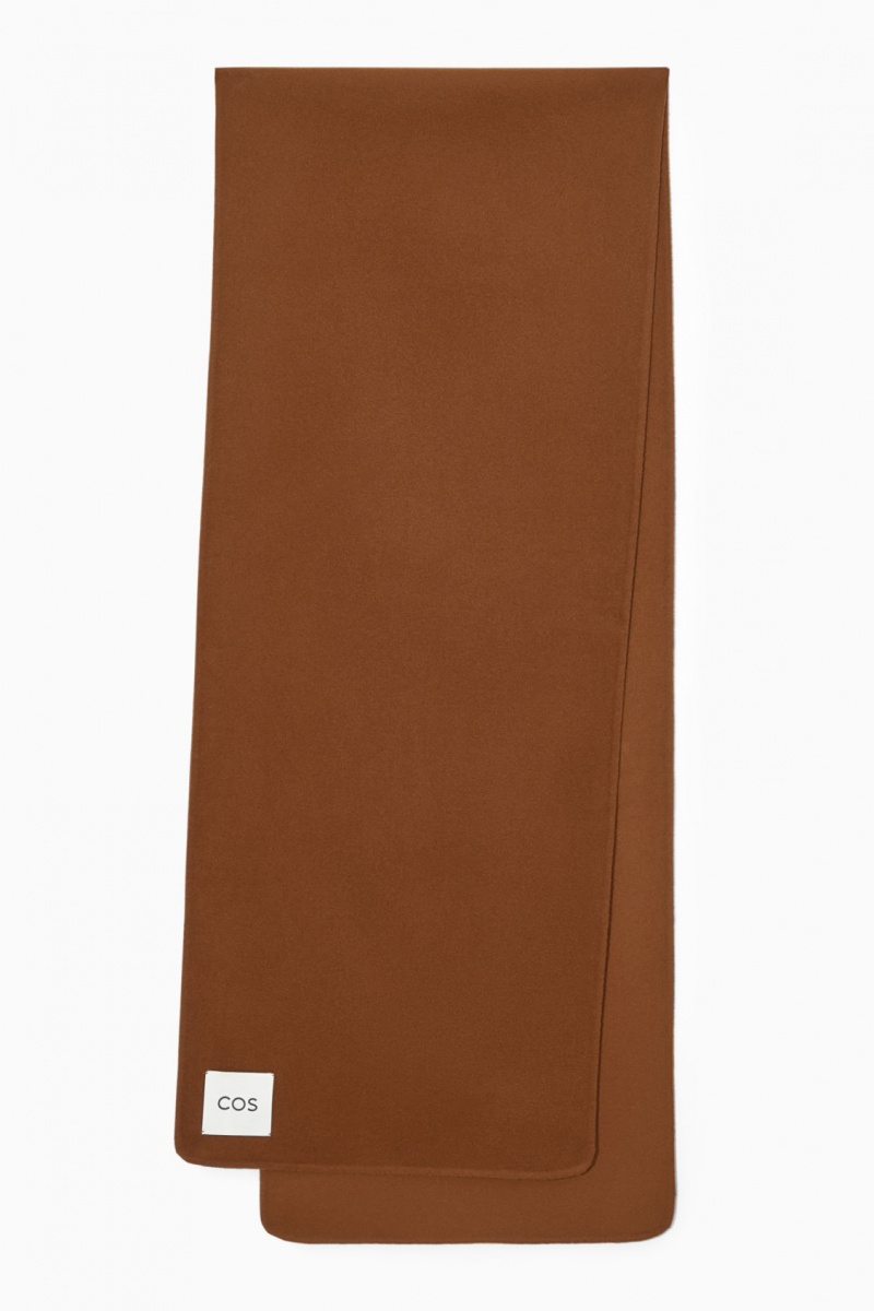 Women's COS Oversized Double-Faced Wool Scarf Brown NZ-46TALKZUW