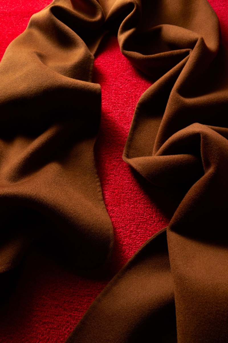 Women's COS Oversized Double-Faced Wool Scarf Brown NZ-46TALKZUW
