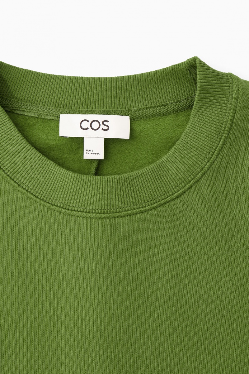 Women's COS Oversized Fleece-Back Sweatshirt Green NZ-86XKRJISV