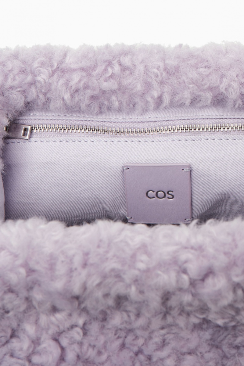 Women's COS Oversized Framed Teddy Clutch Bags Purple NZ-38UWFGNQI