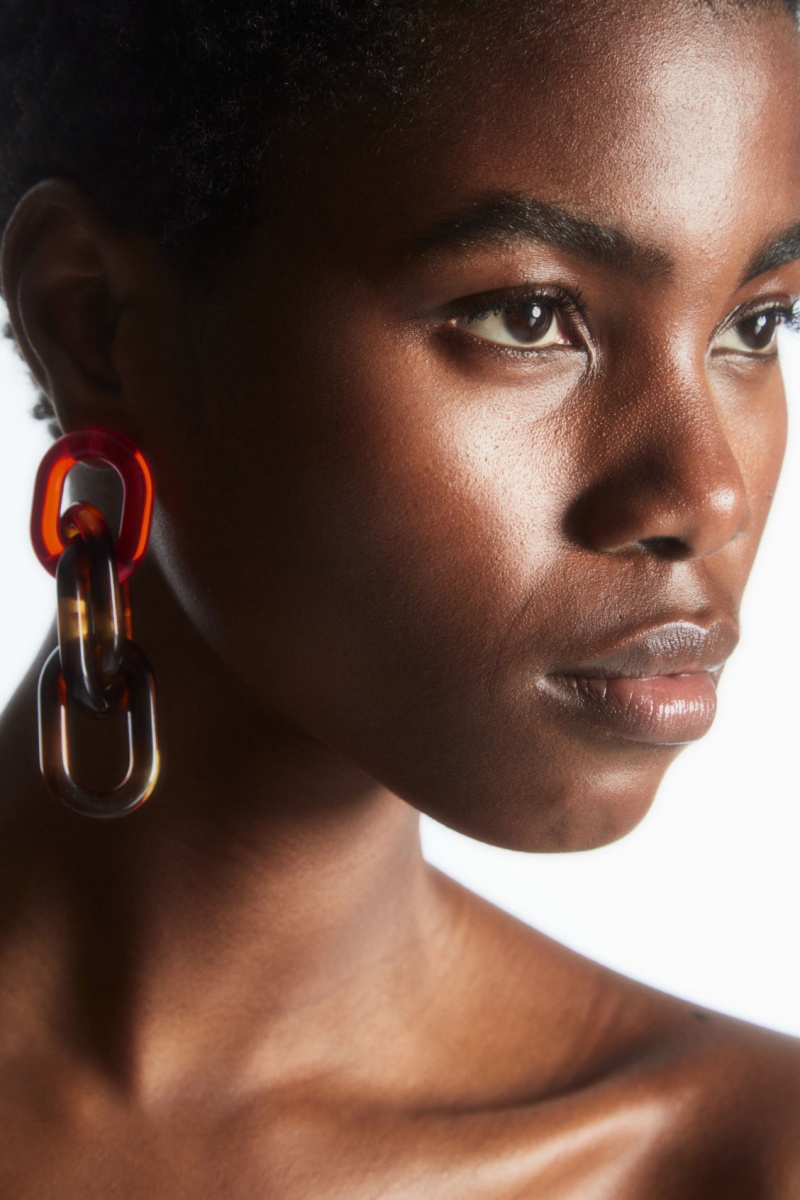 Women's COS Oversized Link Drop Earrings Orange NZ-95NKIPBVS
