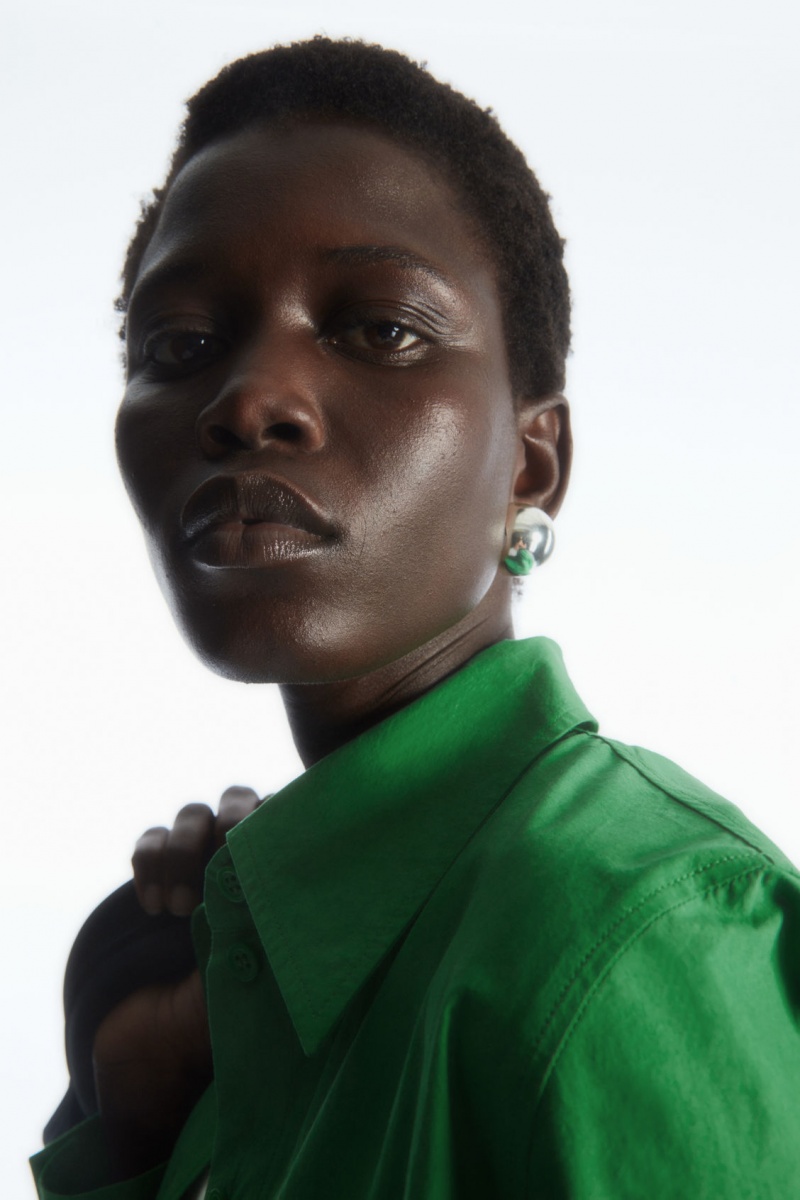 Women's COS Oversized Long-Sleeve Shirts Green NZ-09WLBRZYA