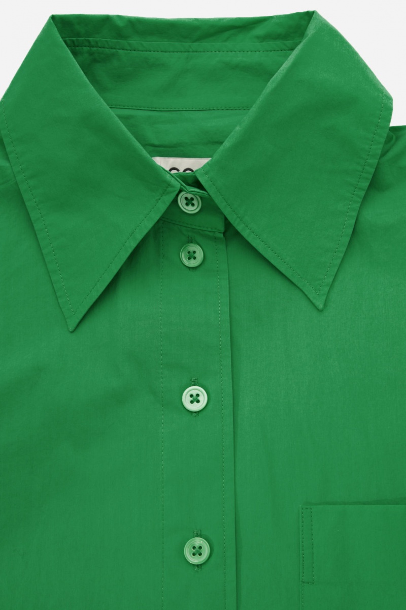 Women's COS Oversized Long-Sleeve Shirts Green NZ-09WLBRZYA