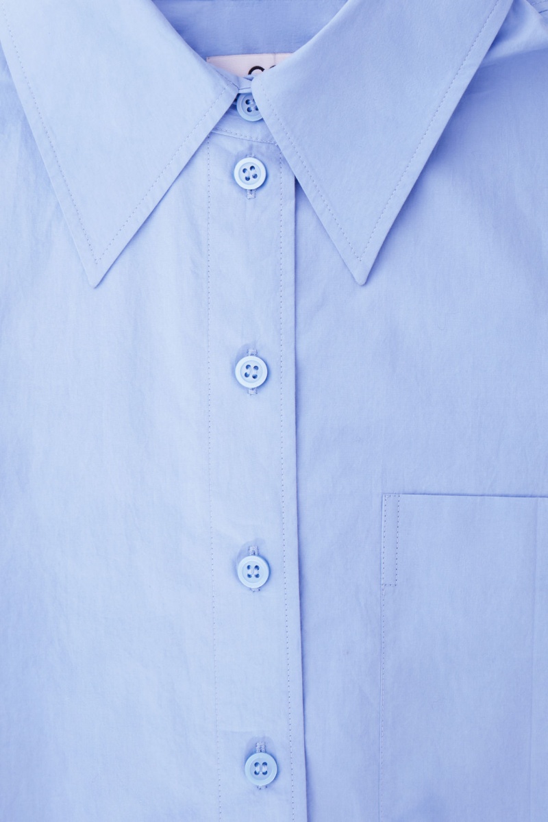 Women's COS Oversized Long-Sleeve Shirts Light Blue NZ-43IAKXVFL
