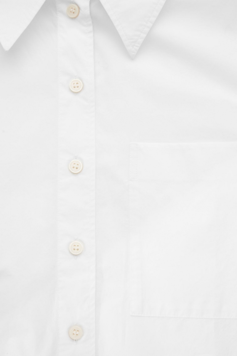 Women's COS Oversized Long-Sleeve Shirts White NZ-10VEXAGHZ