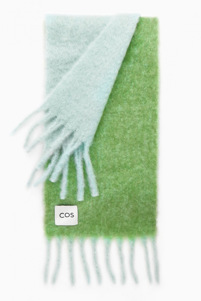 Women's COS Oversized Mohair-Blend Scarf Dark Turquoise NZ-24FMQDZNL
