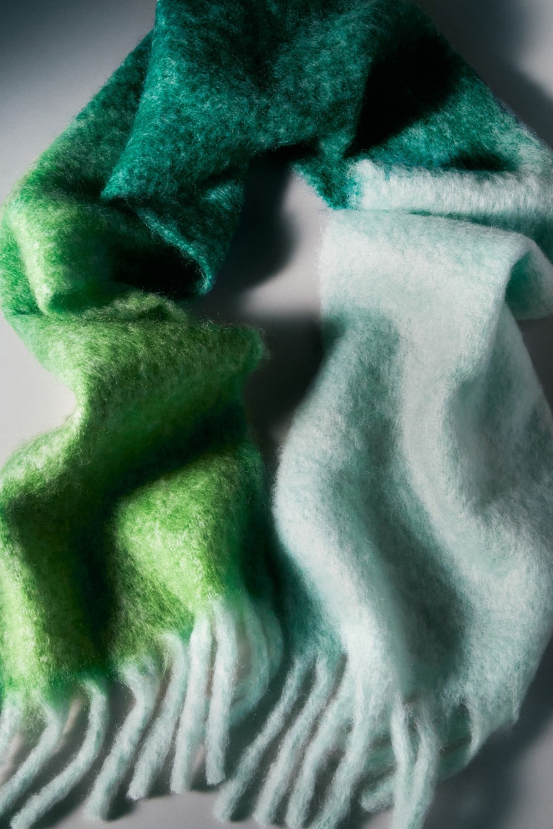 Women's COS Oversized Mohair-Blend Scarf Dark Turquoise NZ-42CNFRWZK
