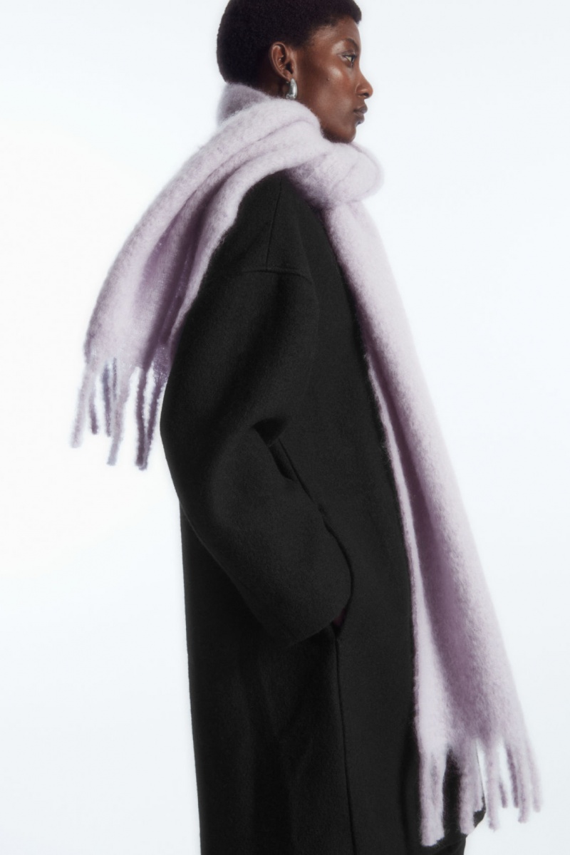 Women's COS Oversized Mohair-Blend Scarf Purple NZ-47BQUHRPK
