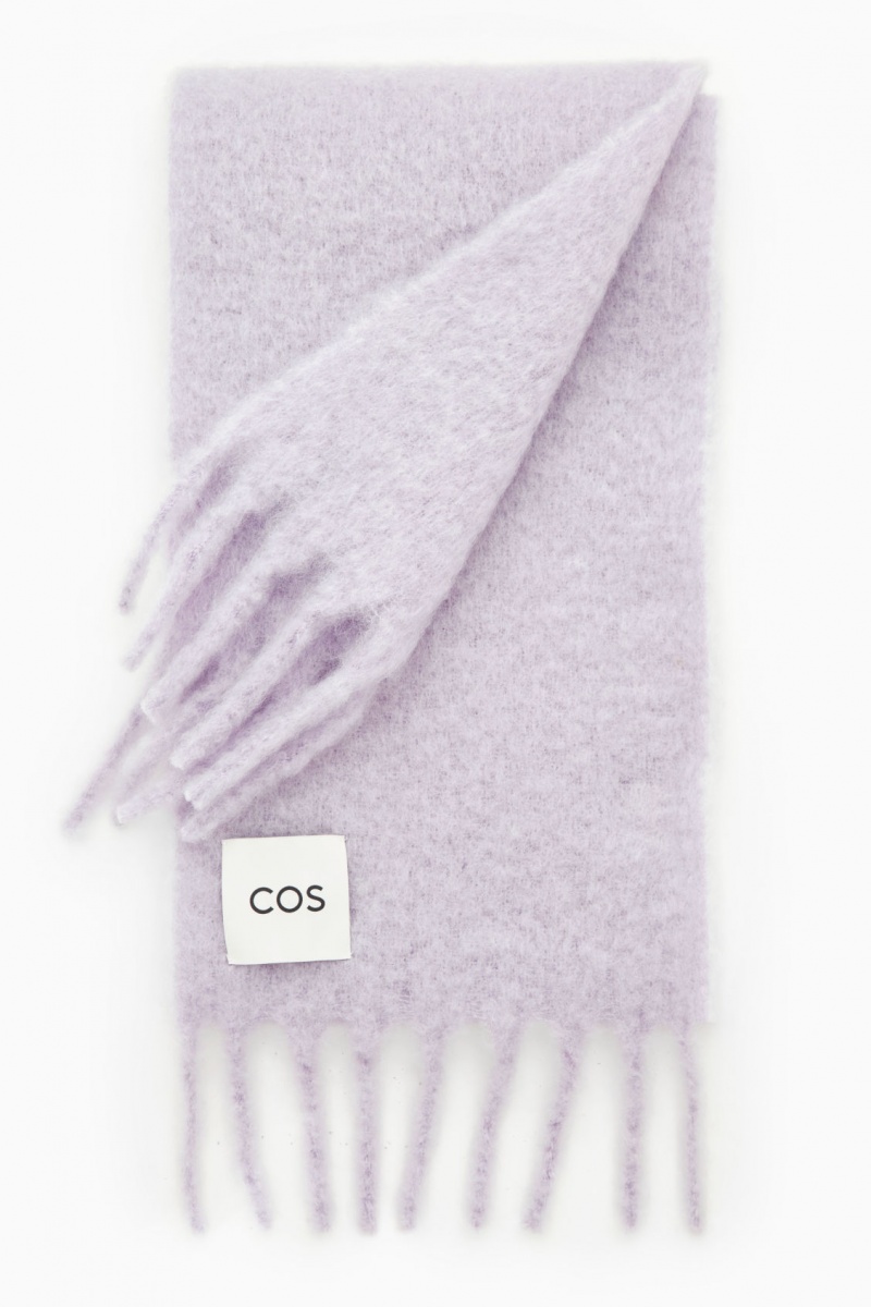 Women's COS Oversized Mohair-Blend Scarf Purple NZ-47BQUHRPK