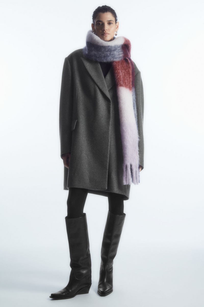Women\'s COS Oversized Mohair-Blend Scarf Red / White NZ-61JVPALXE