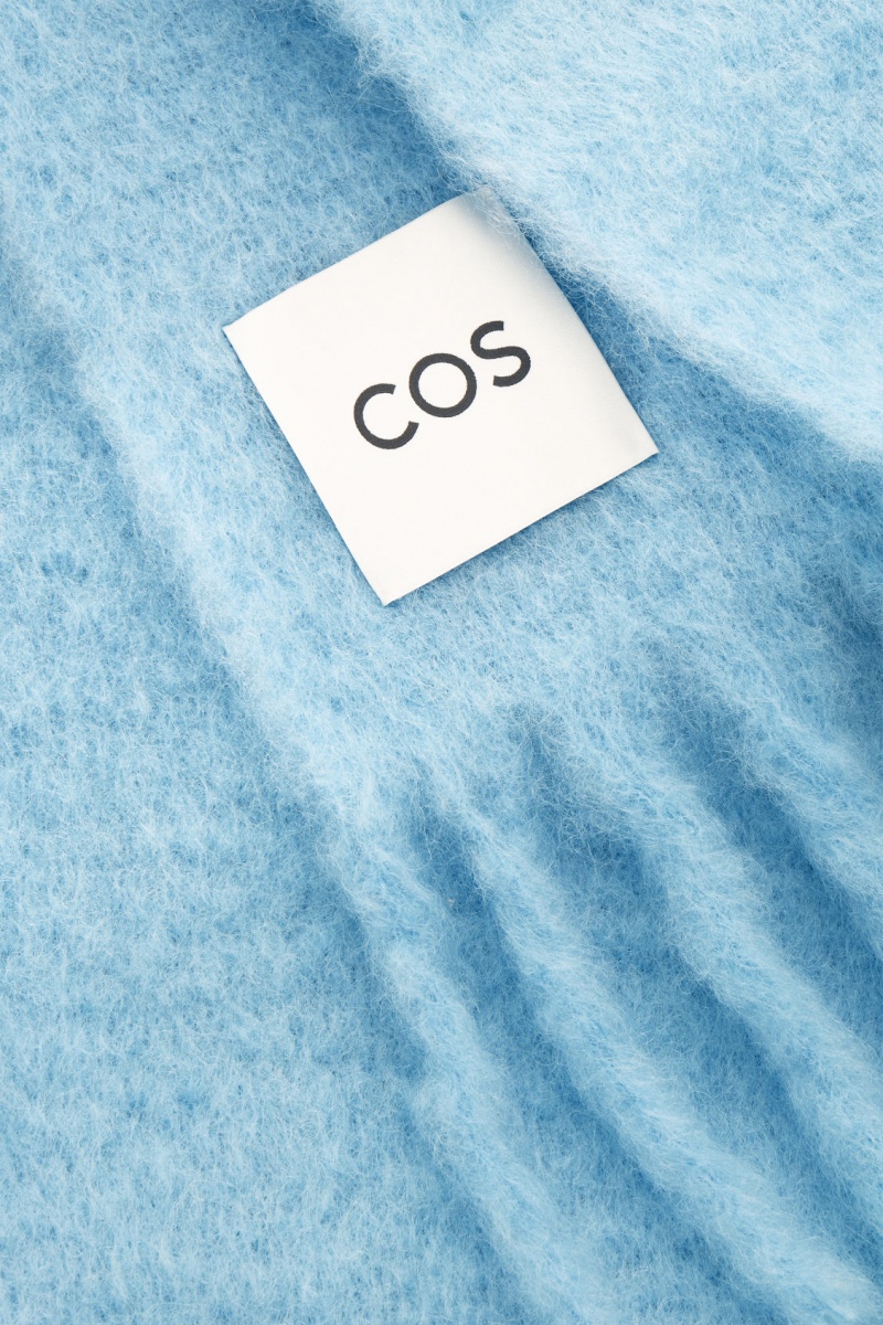 Women's COS Oversized Mohair-Blend Scarf Turquoise NZ-42NYUXBIH