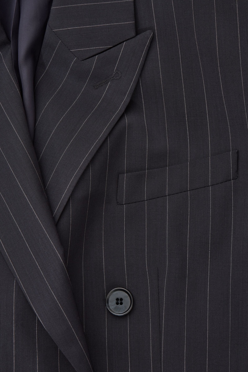 Women's COS Oversized Pinstriped Wool Blazer Navy NZ-84XHRZOEY