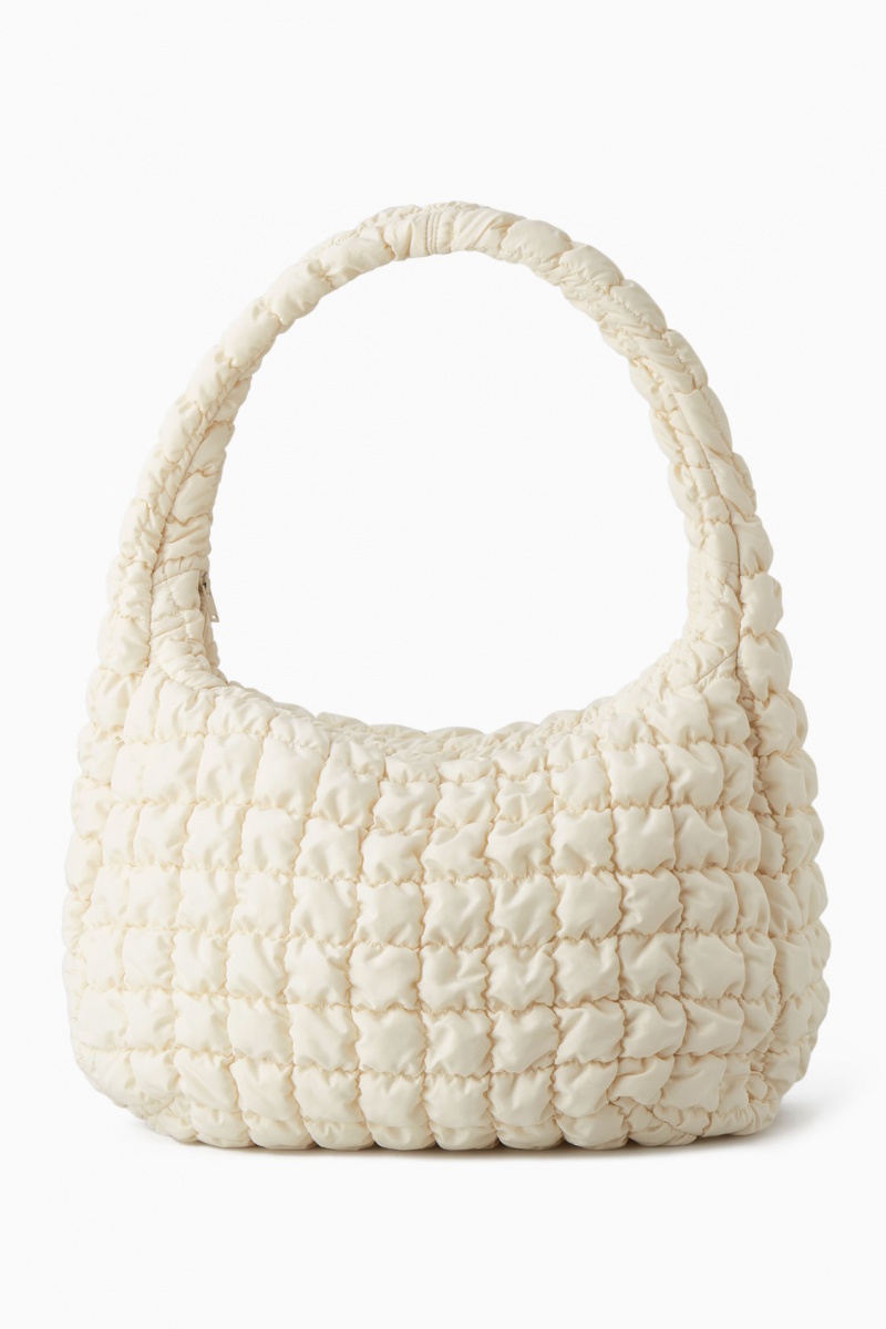 Women's COS Oversized Quilted Crossbody Bag White NZ-67QOJMUVB