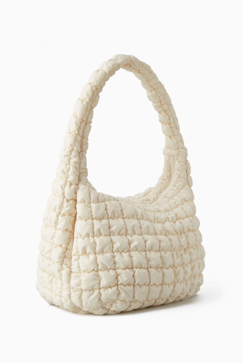Women's COS Oversized Quilted Crossbody Bag White NZ-67QOJMUVB