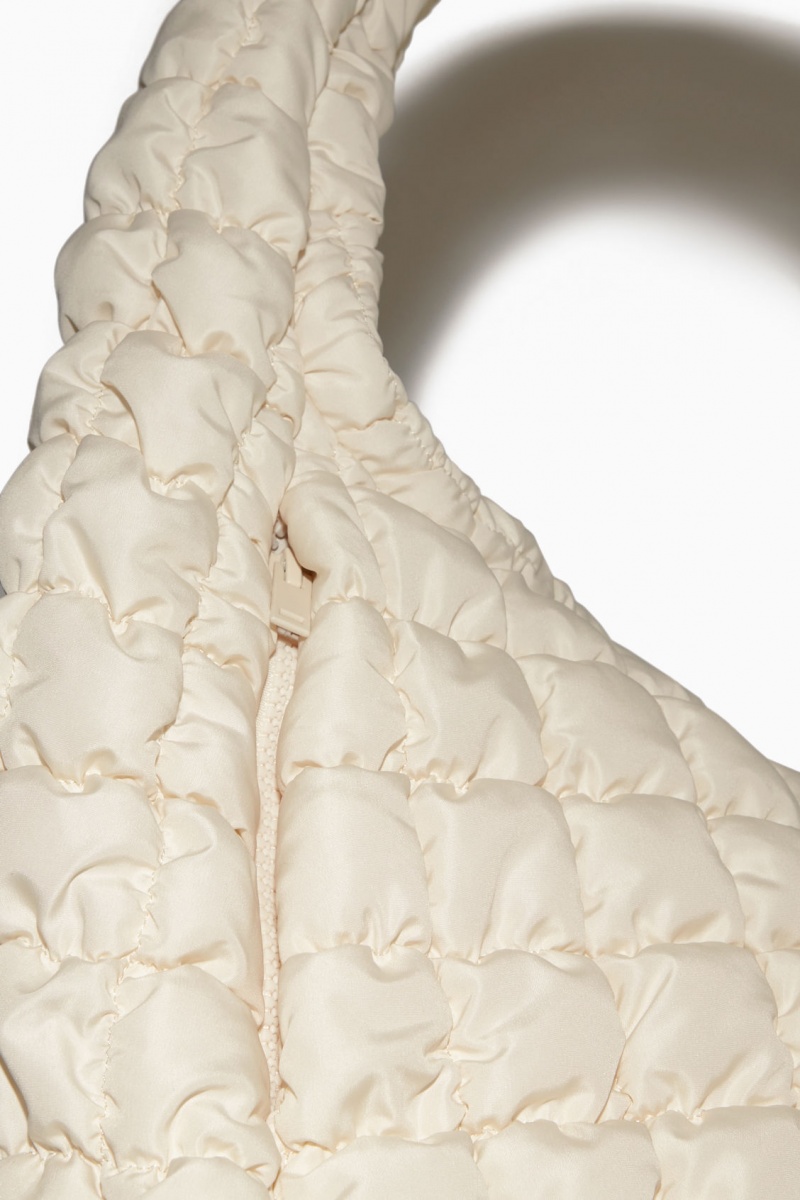 Women's COS Oversized Quilted Crossbody Bag White NZ-67QOJMUVB