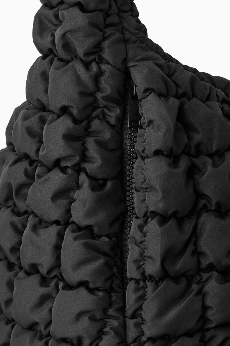 Women's COS Oversized Quilted Crossbody Bag Black NZ-62TODKCVM
