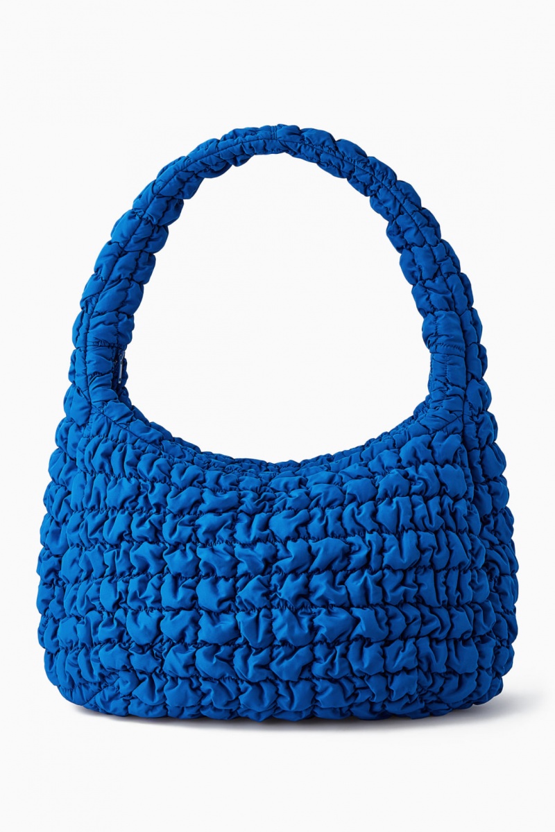 Women's COS Oversized Quilted Crossbody Bag Blue NZ-85CJZVDTW