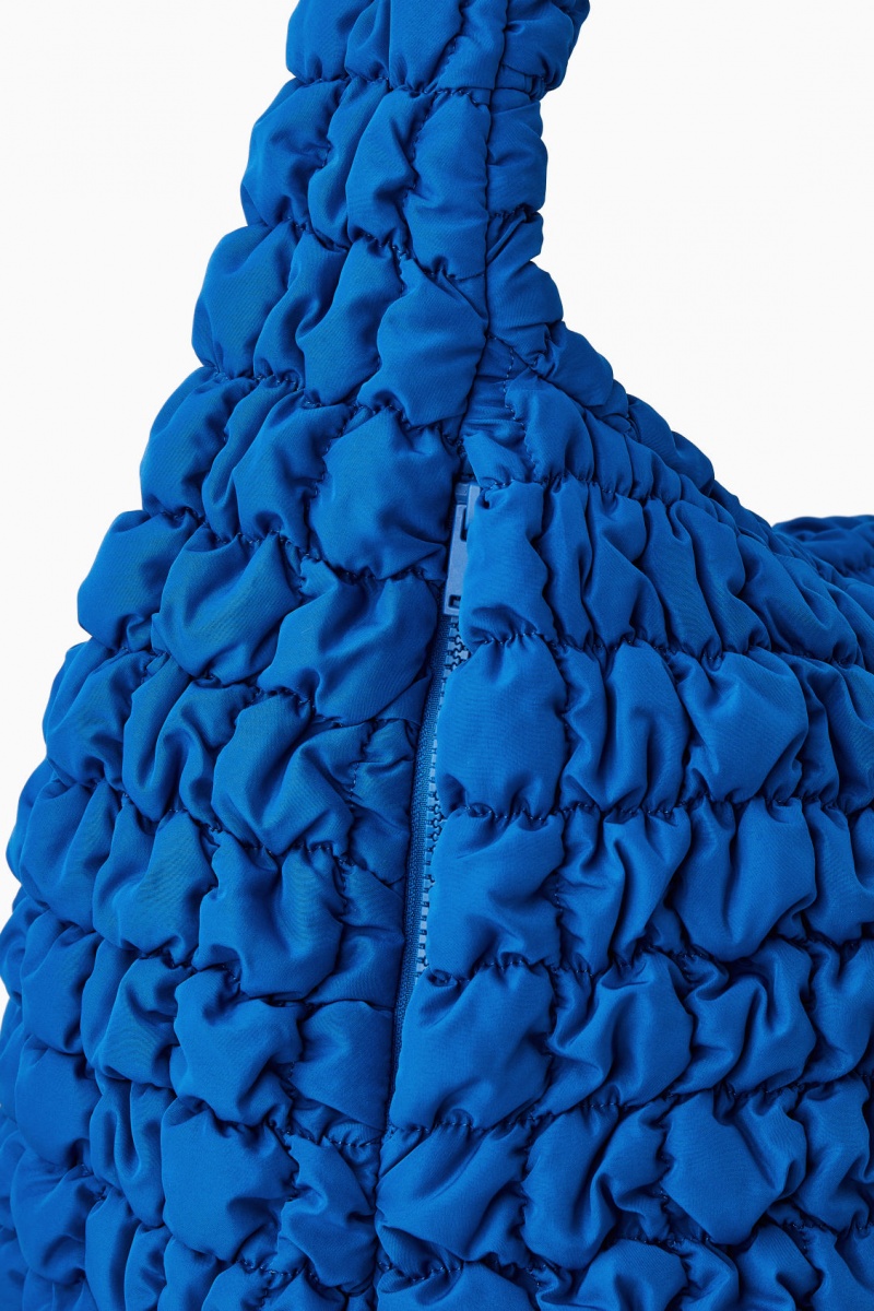 Women's COS Oversized Quilted Crossbody Bag Blue NZ-85CJZVDTW