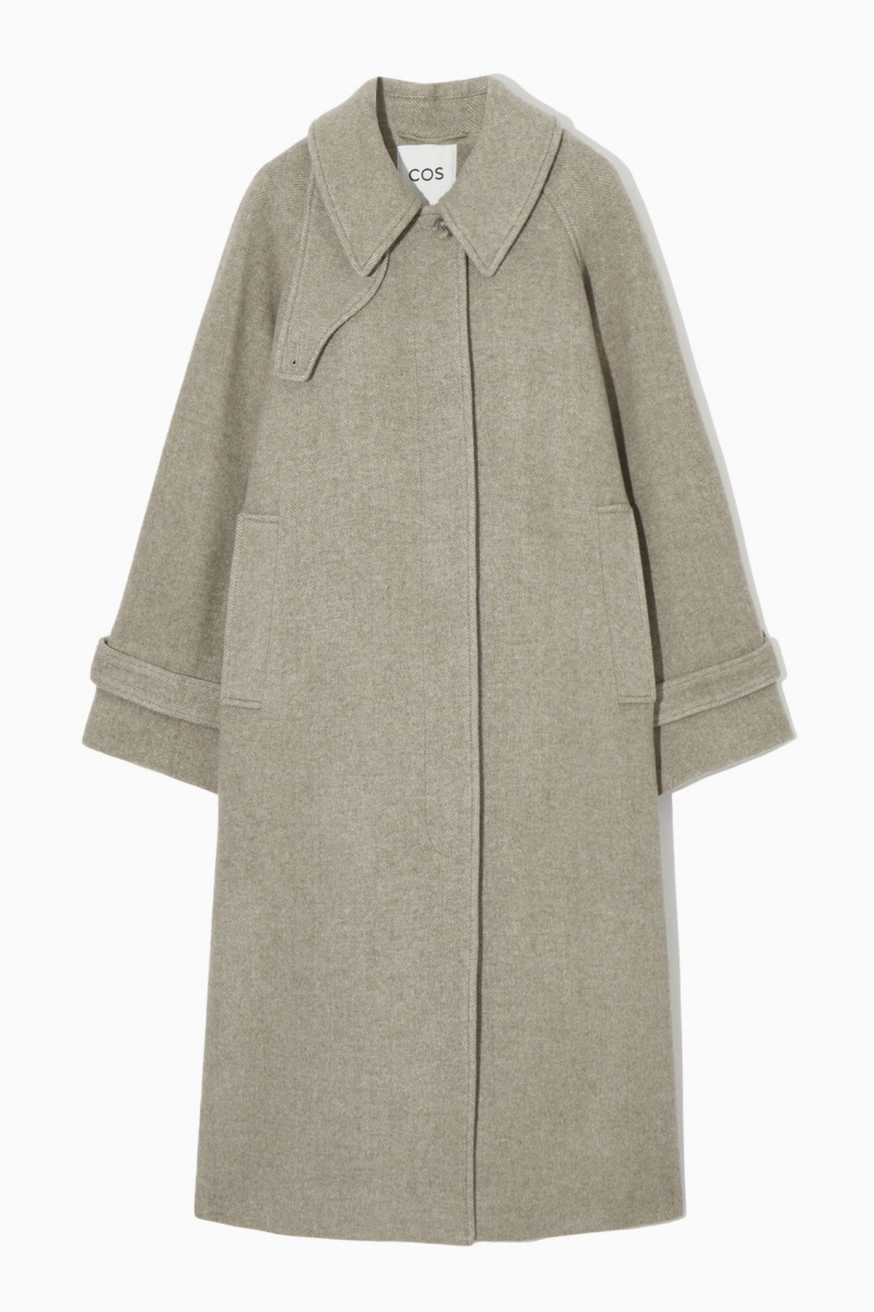 Women's COS Oversized Rounded Wool Coats Beige NZ-70DTRWCIU