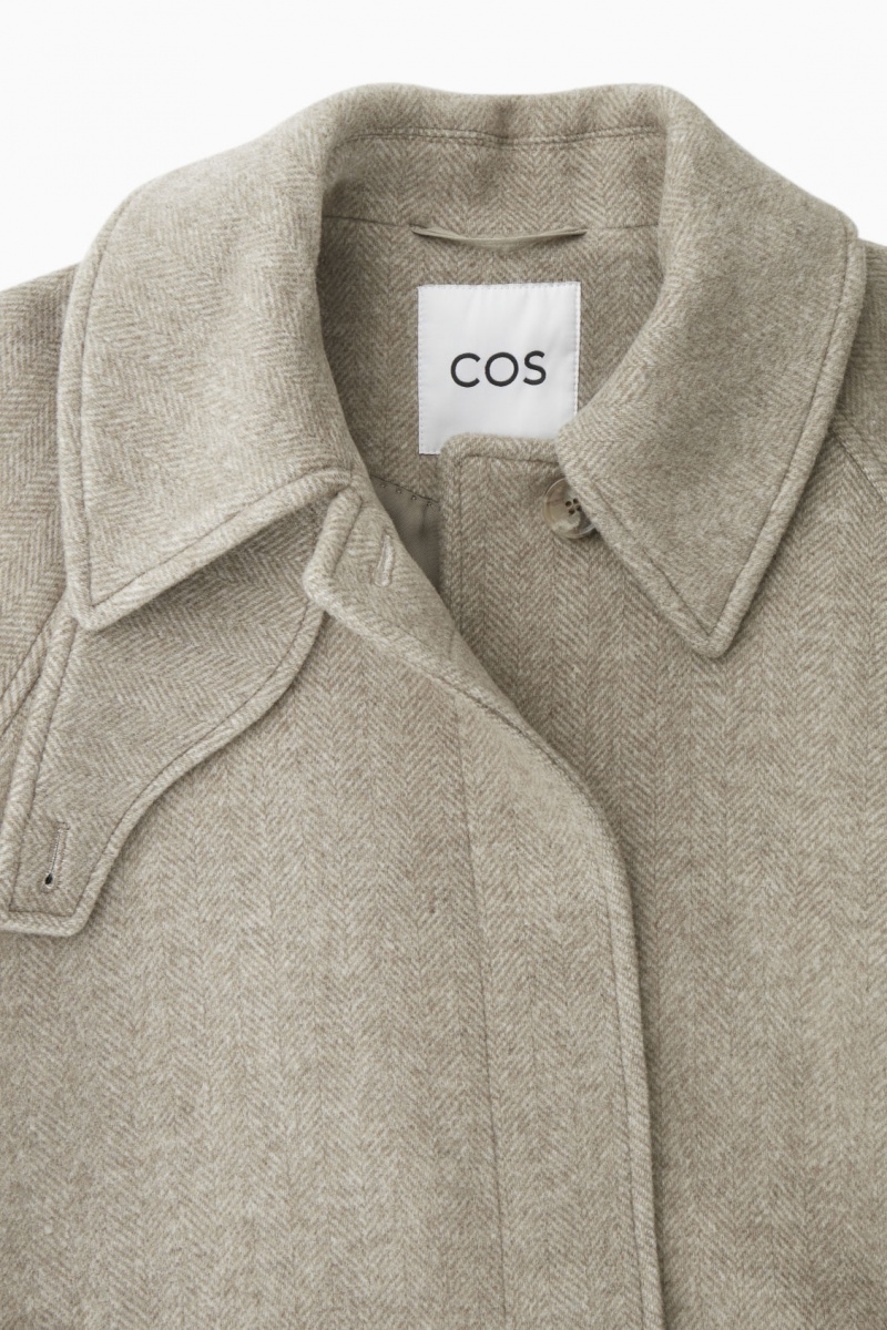 Women's COS Oversized Rounded Wool Coats Beige NZ-70DTRWCIU
