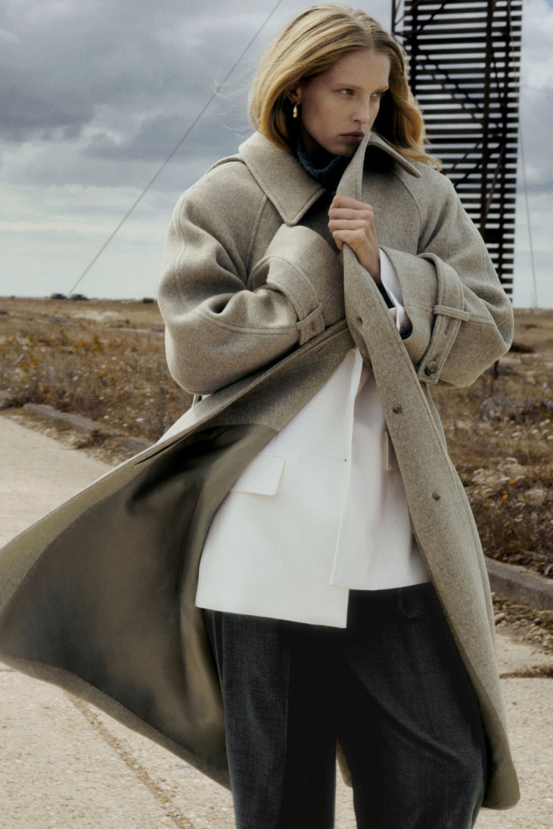 Women's COS Oversized Rounded Wool Coats Beige NZ-70DTRWCIU