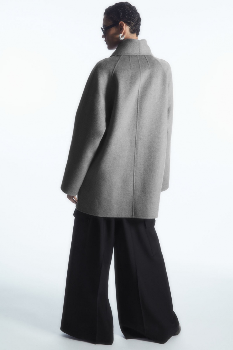 Women's COS Oversized Shawl-Collar Wool Jackets Grey NZ-03QTYUAWX