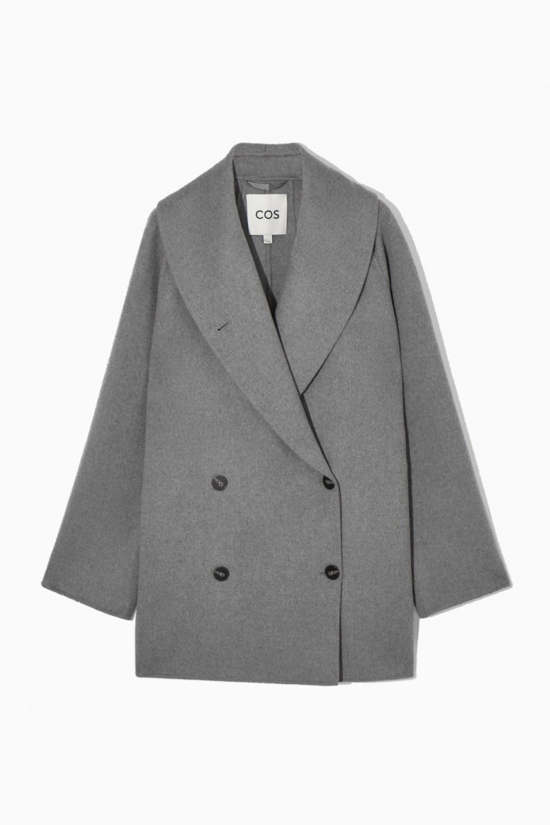 Women's COS Oversized Shawl-Collar Wool Jackets Grey NZ-03QTYUAWX