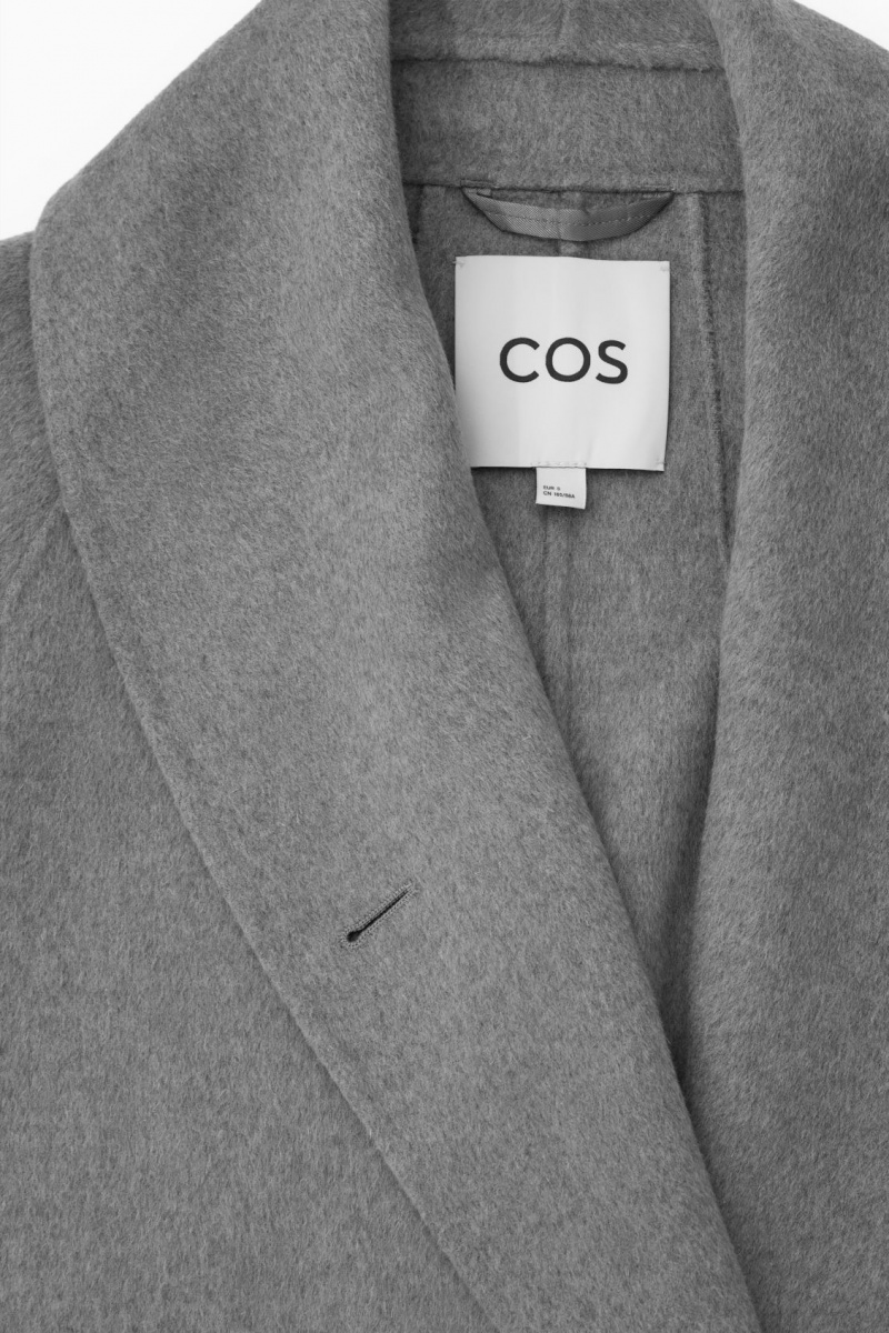 Women's COS Oversized Shawl-Collar Wool Jackets Grey NZ-03QTYUAWX