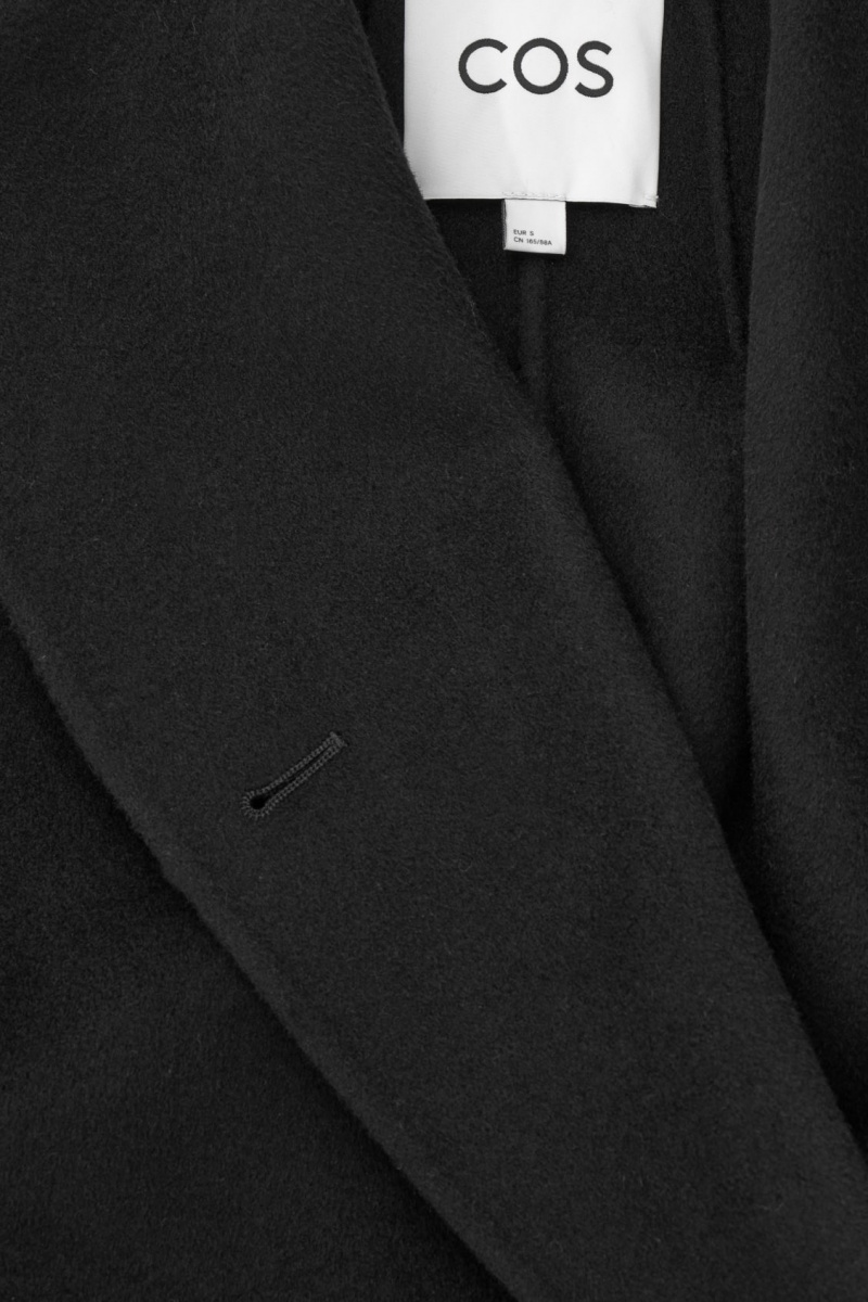Women's COS Oversized Shawl-Collar Wool Jackets Black NZ-93VDGHPER