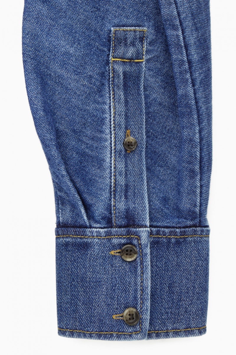 Women's COS Oversized Waisted Denim Dress Blue NZ-04OKASUNP