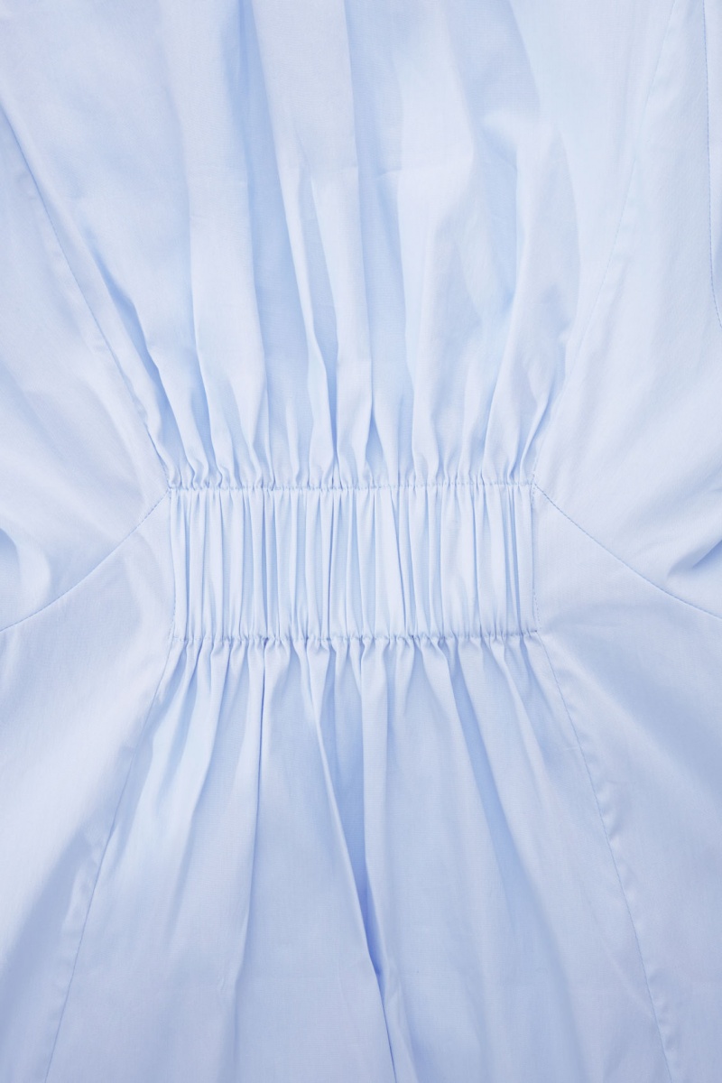 Women's COS Oversized Waisted Poplin Shirts Blue NZ-32ZQUARWF