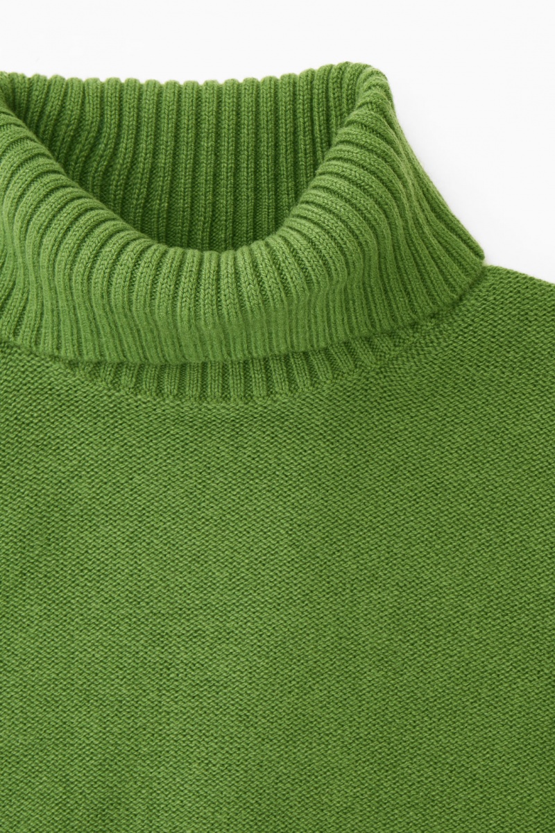 Women's COS Oversized Wool Roll-Neck Sweaters Green NZ-30QKJXLWR