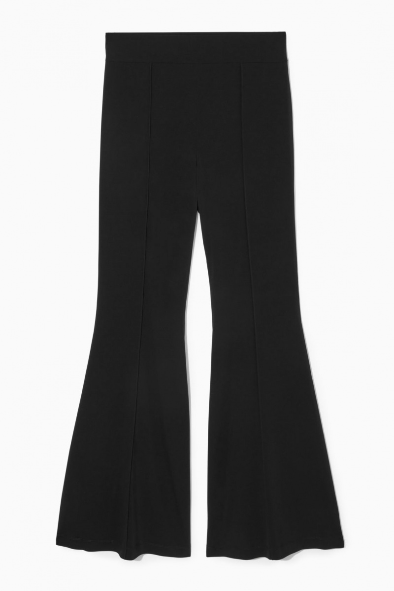 Women's COS Pintucked Flared Pants Black NZ-86JBRDMLQ
