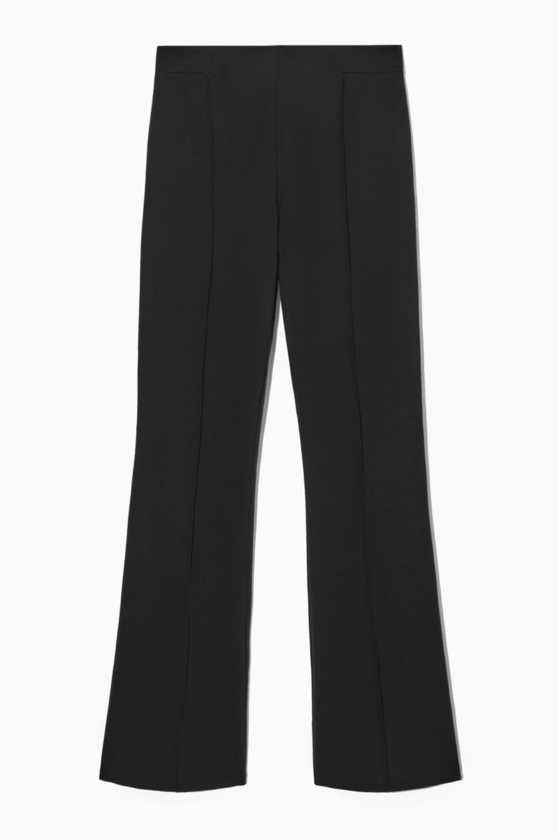Women's COS Pintucked Kick-Flare Pants Black NZ-06KJBUYIV
