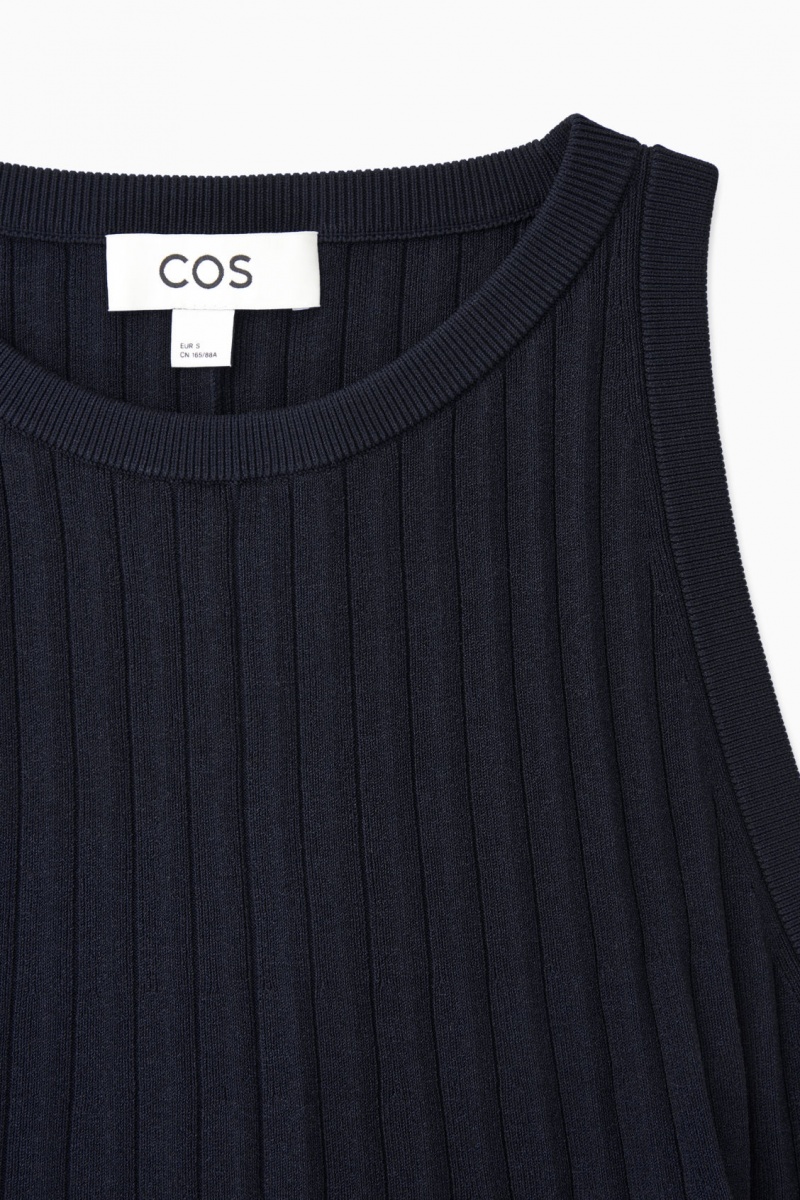Women's COS Pleated A-Line Mini Dress Navy NZ-72XMZVOPL