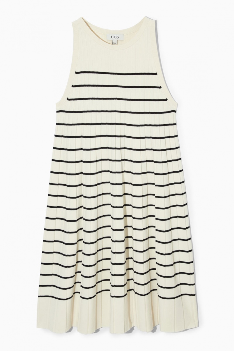 Women's COS Pleated A-Line Mini Dress White NZ-61UNYGTAX