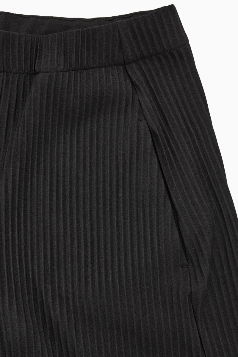 Women's COS Pleated Elasticated Pants Black NZ-61GKQWYHZ