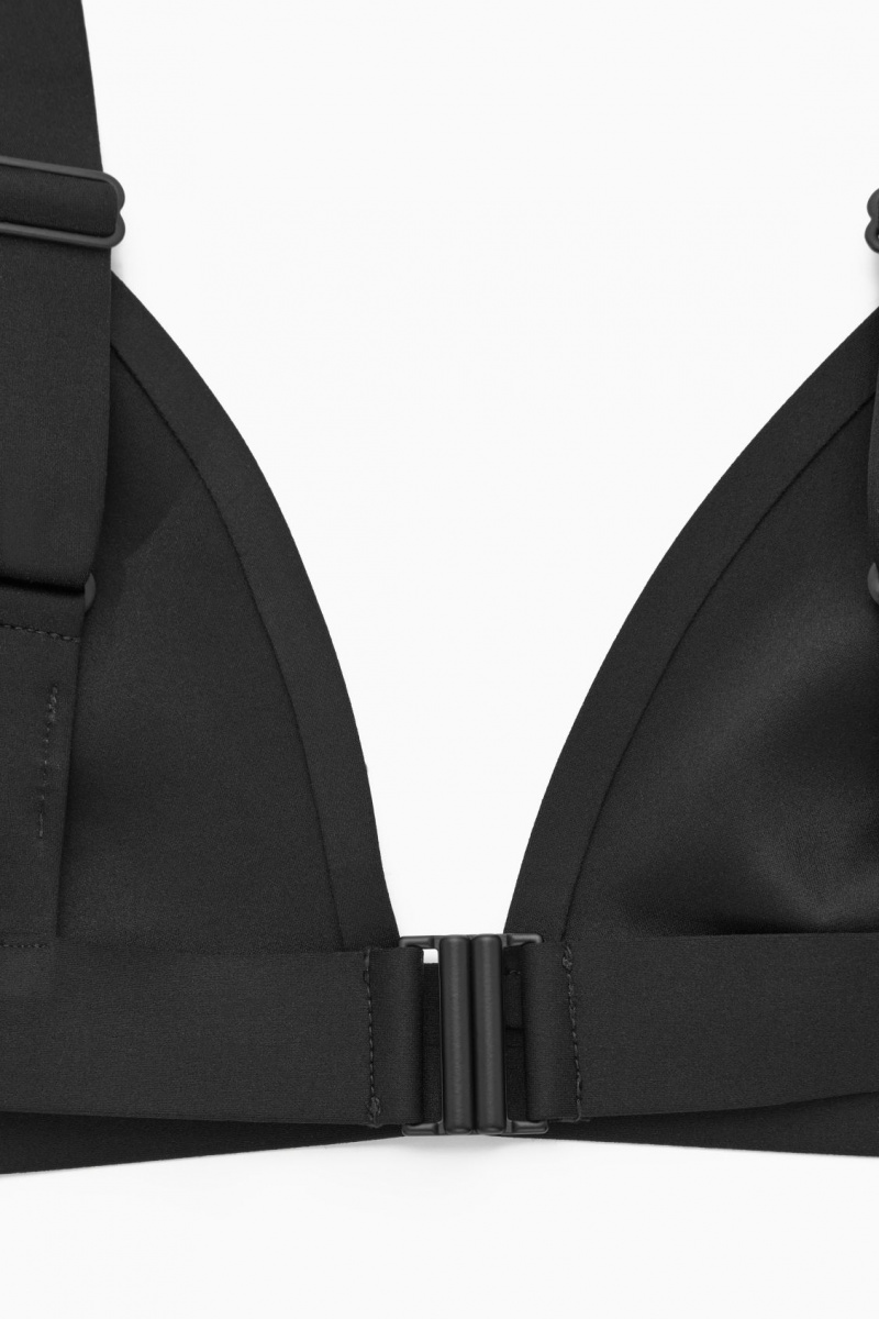 Women's COS Plunge Triangle Bikini Swimwear Black NZ-21XEVZKDA