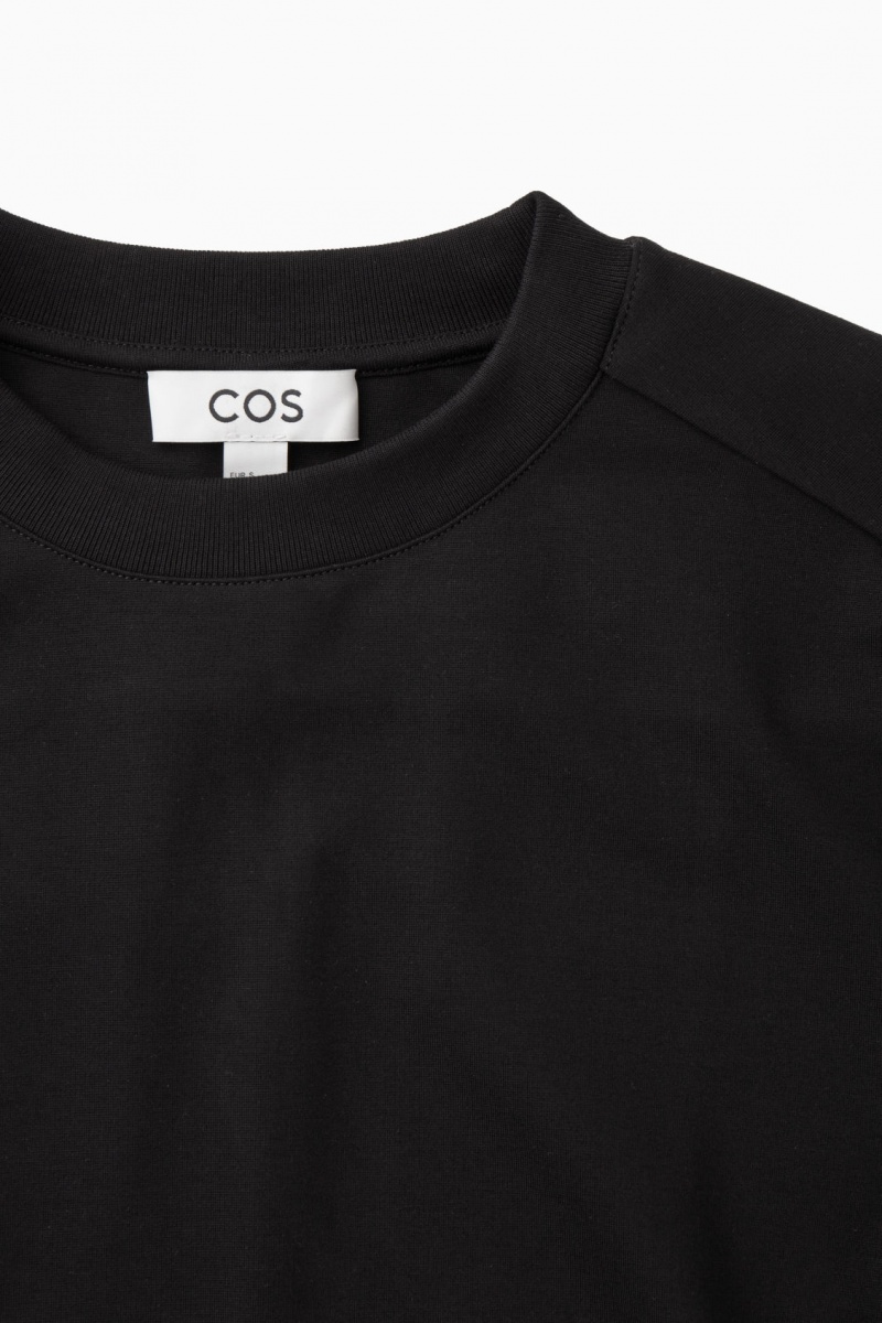 Women's COS Power-Shoulder T-Shirt Dress Black NZ-36DSFMZEB