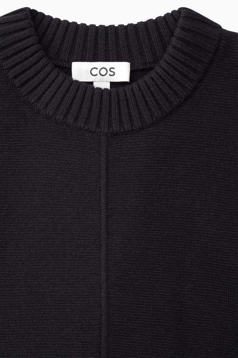 Women's COS Power-Shoulder Waisted Sweaters Navy NZ-85KEHODXQ