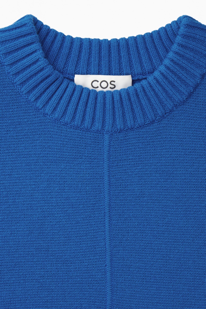 Women's COS Power-Shoulder Waisted Sweaters Light Blue NZ-91IMKOCYU