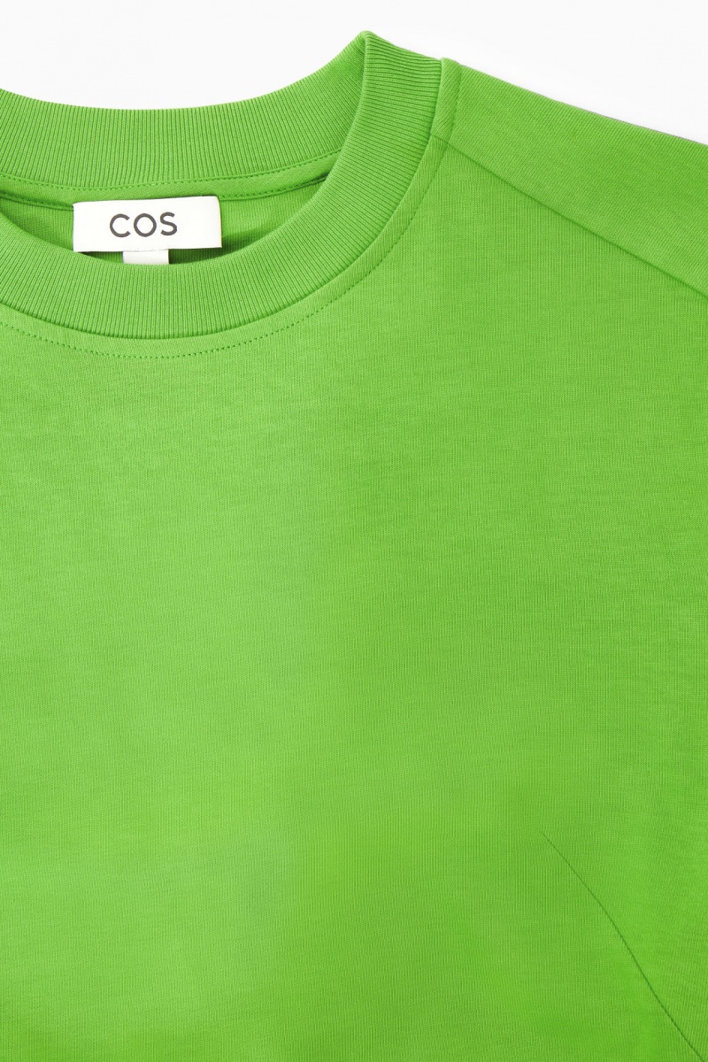 Women's COS Power-Shoulder Waisted T-Shirt Green NZ-48VUYNSPD
