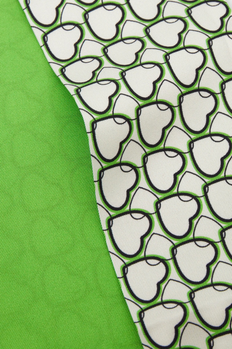 Women's COS Printed Pure Silk Scarf Light Green NZ-15QHGSLYT